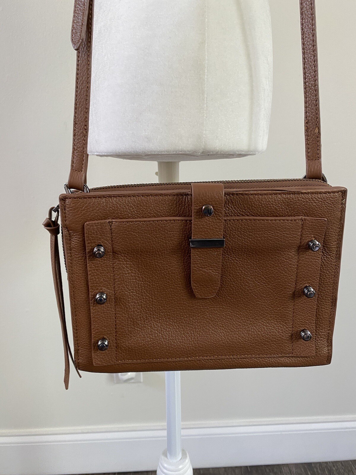 Botkier Warren Studded Leather Crossbody Bag with Adjustable Strap - $228