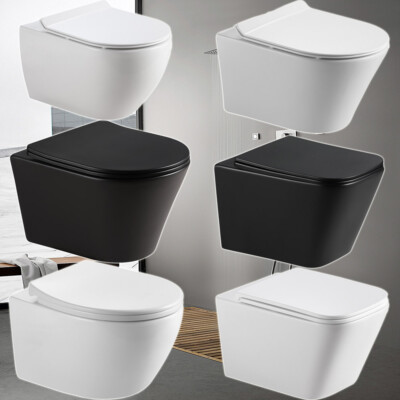 Hänge WC Spülrandlos spülrandloses Wand-WC Toilette softclose WC-Sitz abnehmbar