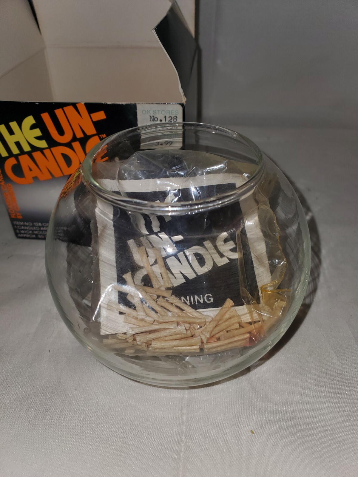 NIB Pyrex Corning UNCANDLE No. 128 Candled Apple Shape with Wicks & Wick Holders