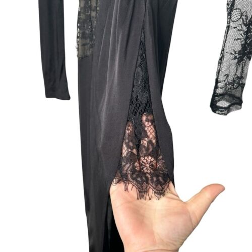 MICHAEL COSTELLO x REVOLVE Hillary Gown in Black Lace High Slit Maxi Sz Medium - Bild 7 von 15