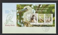 COCOS Islands 2020 BOOBY  BIRDs Wildlife MINISHEET , Souvenir sheet, Bloc on FDC