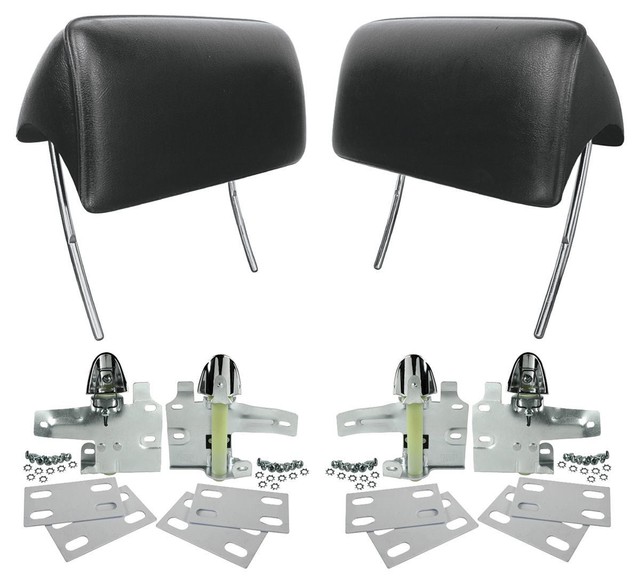 1966 1967 El Camino Complete Headrest Kit W/ Brackets J3789 (IN STOCK