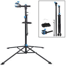 Adjustable Bike Repair Stand Folding Bicycle Maintenance Rack with Tool Tray