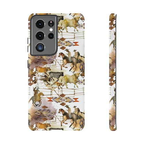 Cowboy Phone Case - Western, Wild West, Vintage Watercolor Print, Horses, Cattle - Picture 36 of 48