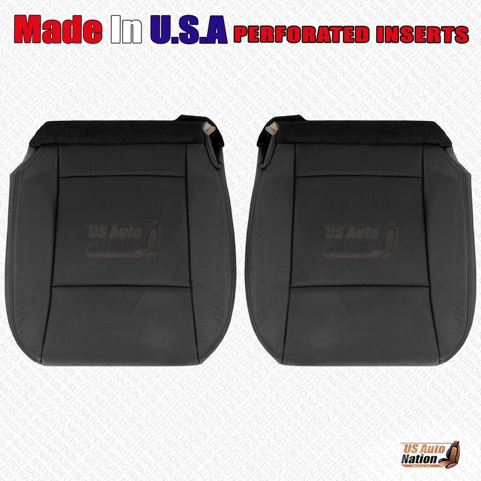 2007 2008 Ford Explorer Sport Trac Front Bottoms & Tops Leather Seat Cover Black - Image 2 of 4