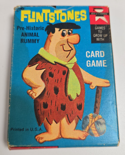 Edu-Card Game Vintage Flinstones 1961 USA w/Directions - Incomplete