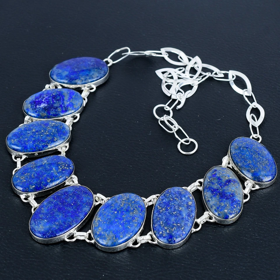 Collana gioielli in argento sterling 925 regalo pietra preziosa ovale... - Immagine 3 di 4