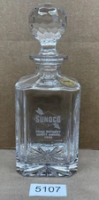 SUNOCO Safety Award 1990 Tulsa Refinery Oil Gas Engraved Lead Crystal Decanter