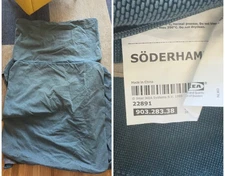 IKEA SÖDERHAMN Sofa Slipcover – Gray-Turquoise Back & Seat Cover - 903.283.38