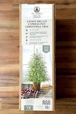 My Texas House Potted 4ft Pre-Lit Twinkle LED Cypress Artificial Christmas Tree