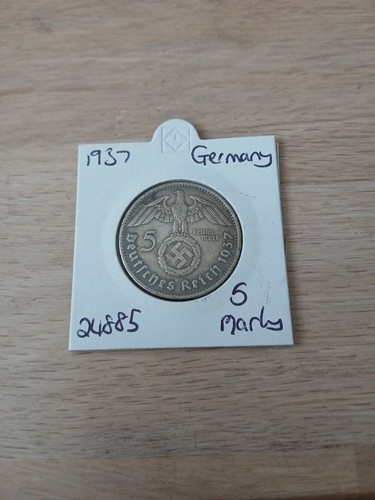 1937-A Nazi Germany 5 Mark Silver Coin (24885) - Picture 2 of 3