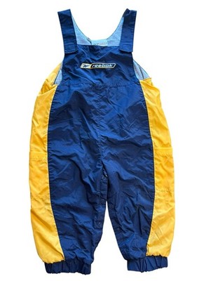 Vtg 90s Reebok Windbreaker Overalls One Piece Blue Yellow Boys 24 Months