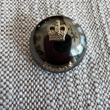 Escada Margaretha Ley Button Crown Logo Gray Gold Round Replacement Shank Back