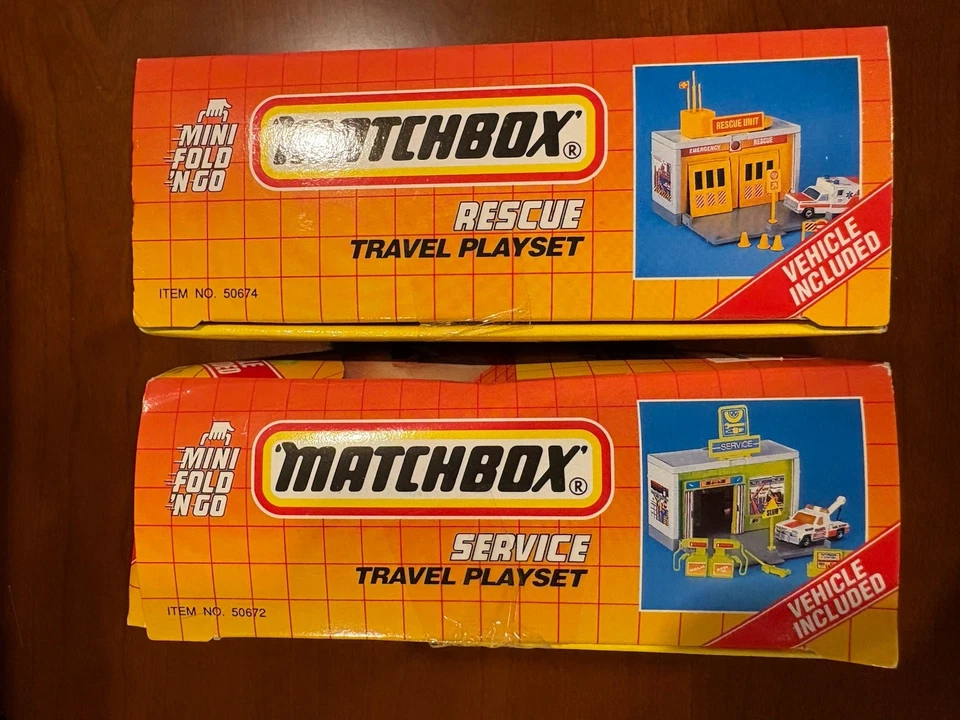 Matchbox Mini Fold ’N Go Service & Rescue Travel Playset Lot NIB 1990s - Image 4 of 4