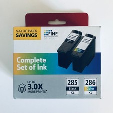 Canon PG-285XL Black and Cl-286XL Color Ink Cartridge Value Pack Sealed Genuine
