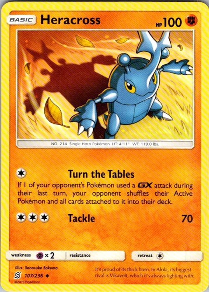 Pokemon SM - Unified Minds Heracross 107/236 NM