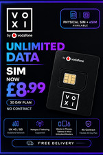 VOXI Vodafone Unlimited Data SIM | Physical SIM or Instant eSIM
