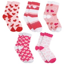 Fuzzy Socks for Women, 5 Pairs Warm Cozy Fluffy Slipper Socks, Plush Winter
