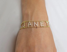 Name Bracelet Gold Plated Name Bracelet Name jewelry Dainty Gold Name Bracelet