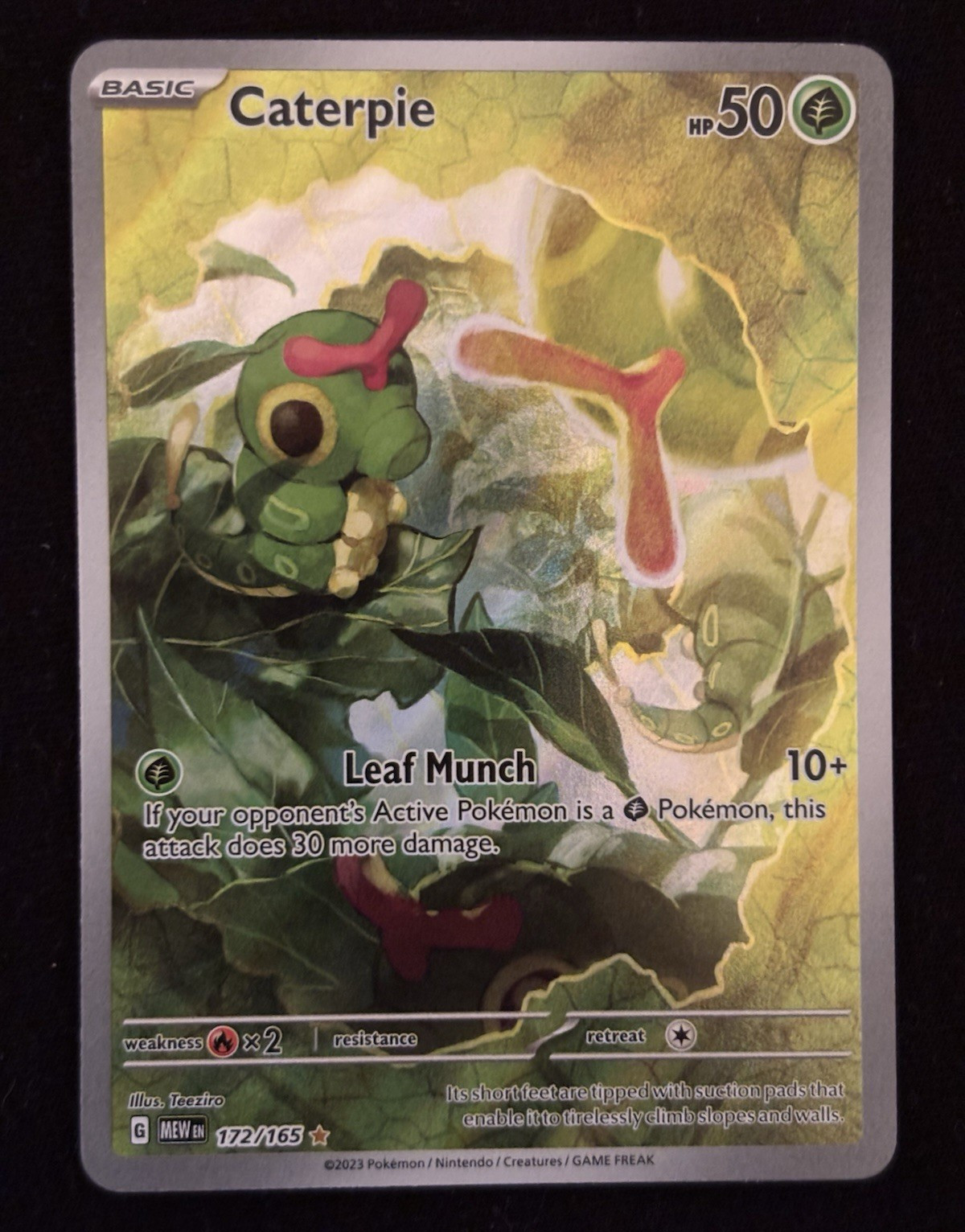 The Pokémon Company Caterpie 172/165 SV 151 Illustration Rare Holo Eng 50 HP