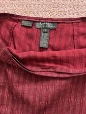 Lauren Ralph Lauren Vintage Red Silk Linen Maxi Wrap Skirt/Sarong Size 8 EUC