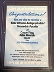 COOPER FLAGG 2025-26 BOWMAN CHROME GOLD GEOMETRIC /50 ROOKIE AUTO SP MAVERICKS