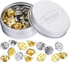 Brass Butterfly Clutch Badge Insignia Clutches Pin Backs Replacement Gold, Silv