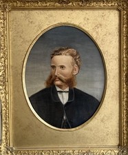 ANTIKES ÖLGEMÄLDE British Folk Portrait eines Herrn in Abendkleidung 1893