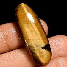 100 Natural Tiger Eye Oval Shape Cabochon Loose Gemstone 26 Ct 34X12X6mm UG-967