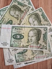 Portofrei   5 DM F&uuml;nf Deutsche Mark Geldschein 1980 Banknote