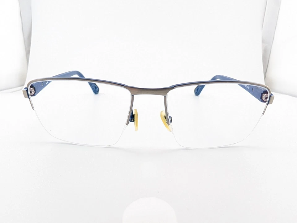 Gafas de policía, solo marcos, VPLF50K 08M3, 57-17-145, metal, plata/azul Foto 2 de 4