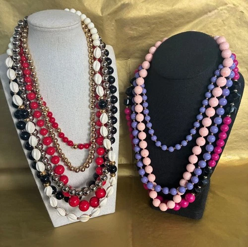 Lot of 10 Vintage Beaded Necklaces Colorful Costume Jewelry Napier Park Lane