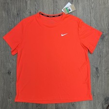 Nike Running T Shirt Size XL Mens Bright Crimson Orange Dri Fit UV Miler 35