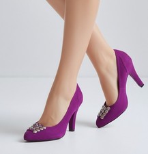 Bcbg Purple Suede Studded Heels Size 9B/39 PL-Galna