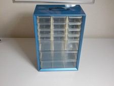 Vintage Akro Mils Metal Small Parts Storage Bins Cabinet Organizer