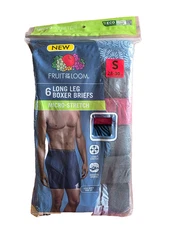 Fruit of the Loom Men's Micro-Stretch Long Leg Boxer Briefs Underwear, 6-Pack: S