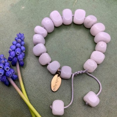 Lola Rose grau Achat Edelstein Perlen Armband Signatur Charm Hangtag signiert