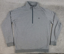 Travis Mathew Zachary 1/4 Zip Golf Men XL Heather Gray Pullover Performance LOGO