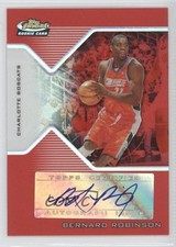 2004-05 Topps Finest Rookie Red Refractor 2/79 Bernard Robinson #185 Auto 0v1