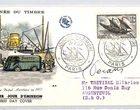 FRANCE 1957 FDC Maritime Postal Service Cover SIGNED Designer DECARIS Ship RF250