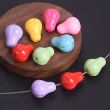 10pcs Avocado Shape Acrylic 16x12mm Fruit Shaped Plastic Loose Beads DIY Lot
