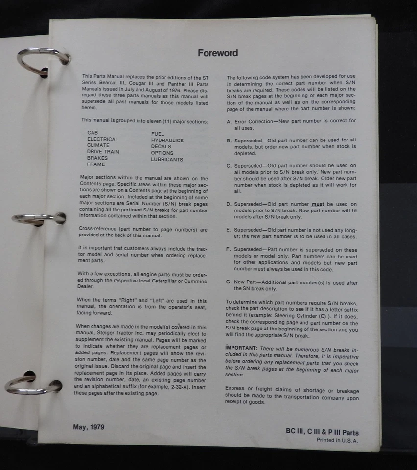 1976-1984 STEIGER ST 220 250 251 270 310 320 325 350 TRACTOR PART CATALOG MANUAL - Image 3 of 4