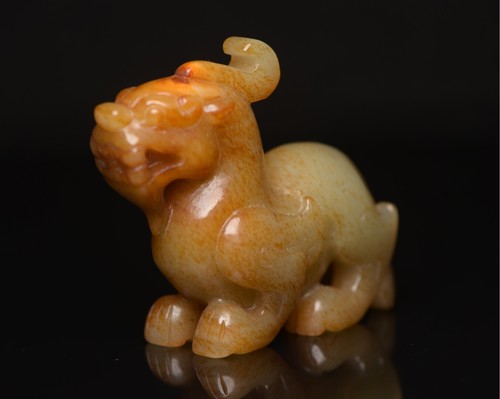 Collection Chinese Natural Hetian Jade Carved Nice Unicorn Statue Figurines Art - Picture 8 of 9