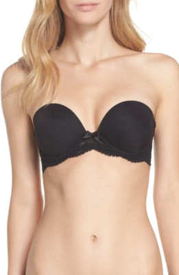 Simone Perele Womens Black Eden Strapless Underwire Bra L51255 Size 30D
