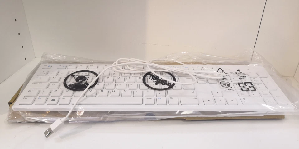 DELL KB216 USB Tastatur Keyboard PC Verkabelt Weiß UK Layout English KB216-WH-UK - Bild 3 von 4