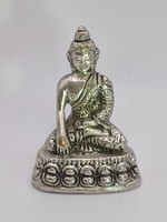 Shakyamuni Buddha Versilbert Messing 5,5 Cm Altarfigur Figur Statue Skulptur