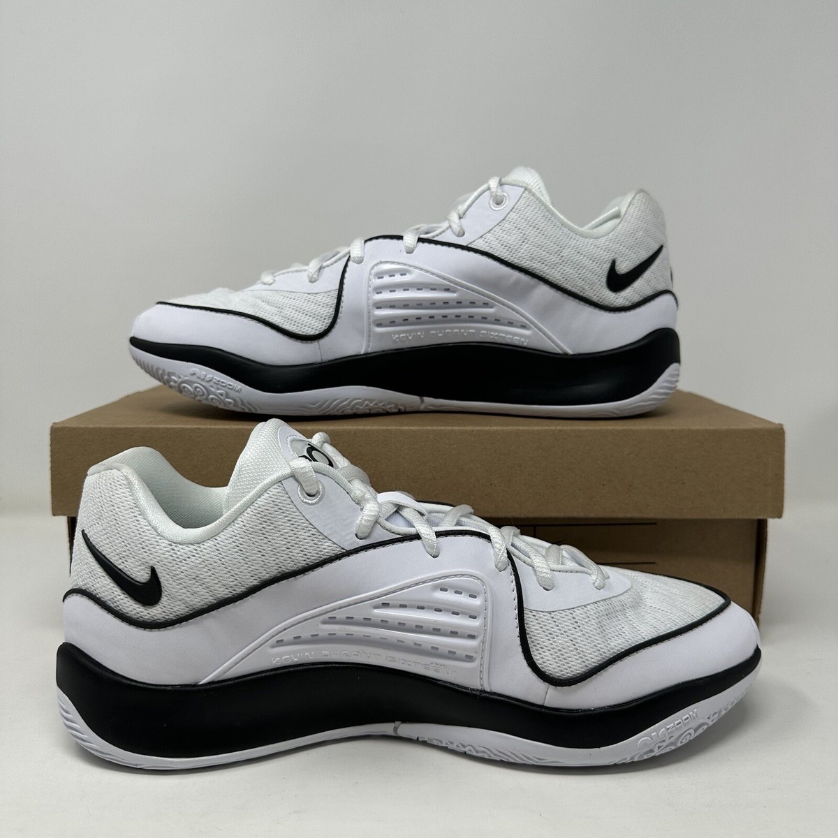 Nike Men’s 8 KD 16 TB Basketball Shoes Sneakers White and Black DZ2927 100 Nike Kd 16 (Team) White / Black - Sep 2023 - DZ2927-100  main image 4