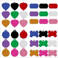 80pcs/lot Aluminum Dog ID Tags Custom Pet Dog Name Address Disc Engraved Bulk