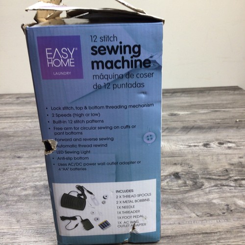 Easy Home 12 Stitch Sewing Machine w/ Foot Pedal New Open Box Torn Up Box - Picture 13 of 15