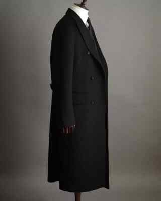 New Men's Military Black Wool Cashmere Great Double Breasted Coat